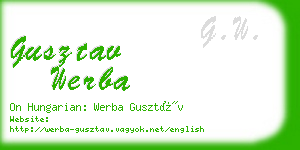 gusztav werba business card